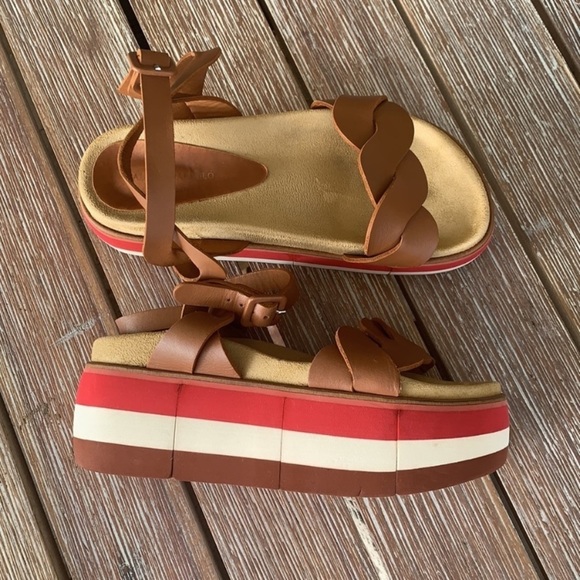 Paloma Barcelo Lara Tri-Color Platform Sandals - Picture 2 of 8